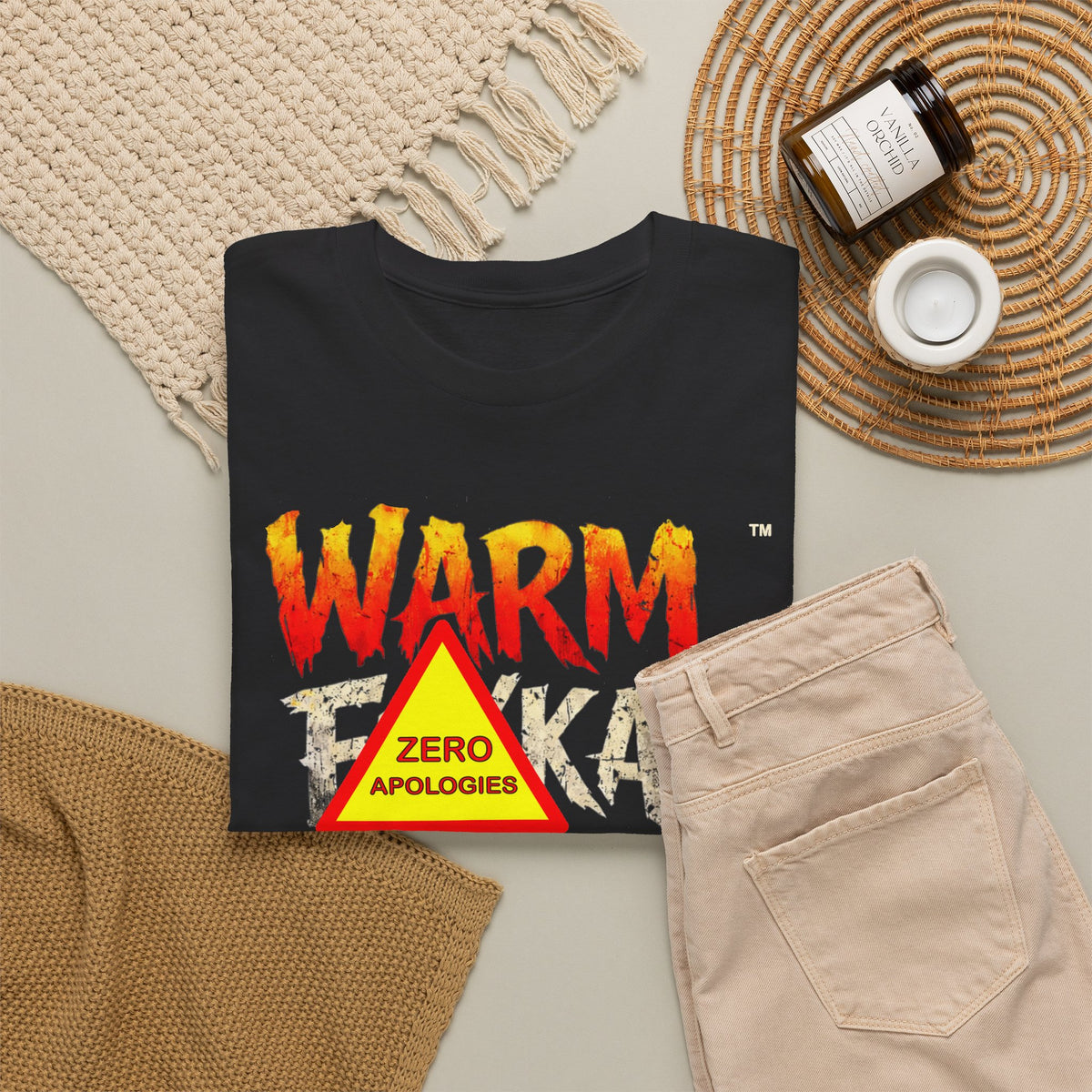 Zero Apologies Warning Triangle T-Shirt – Funny Graphic Tee